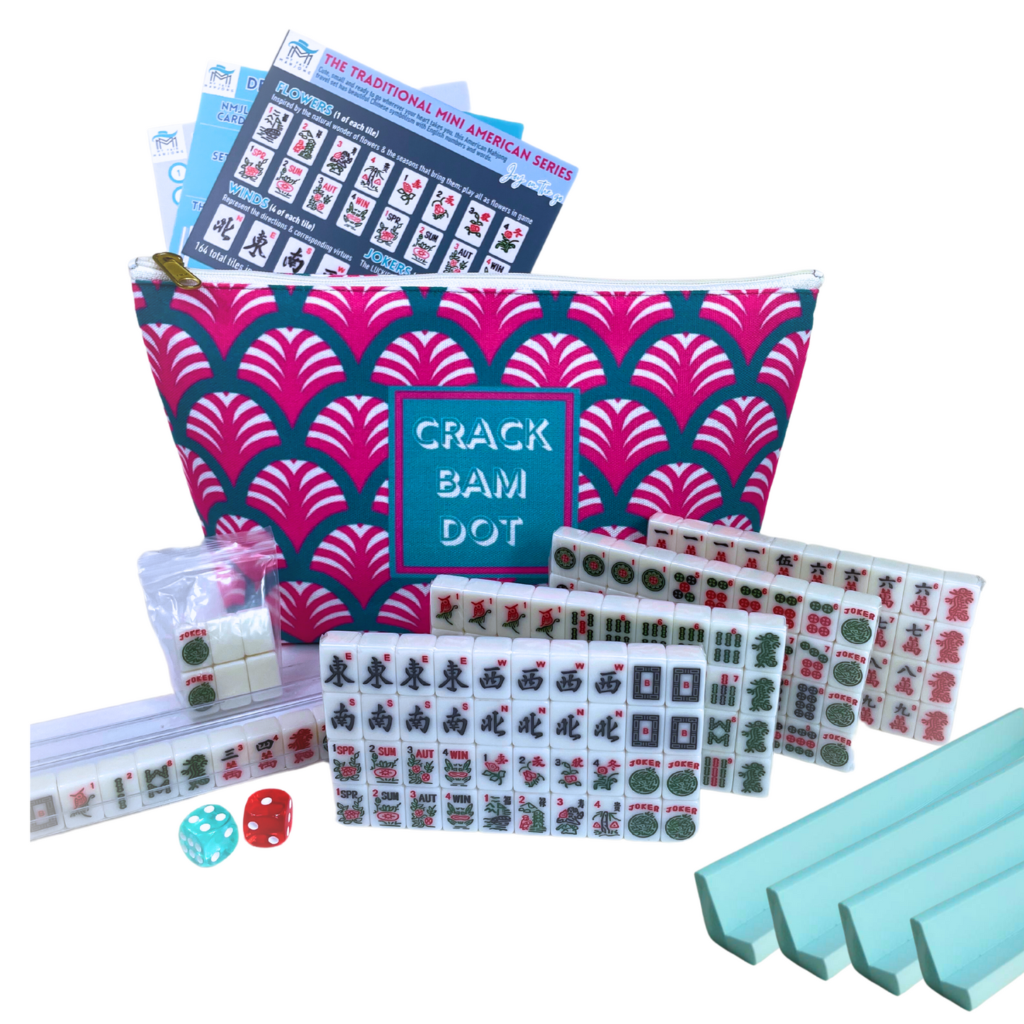 SALE- No Retail Packaging | MINI TRADITIONAL SERIES with Upgraded Wooden Racks | American Mahjong Tiny Travel Set