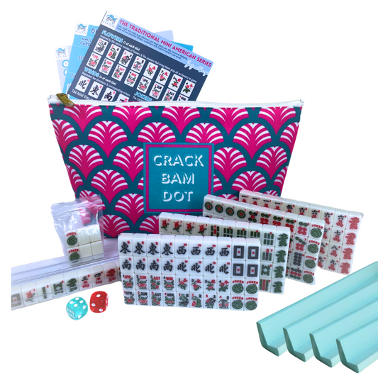 SALE- No Retail Packaging | MINI TRADITIONAL SERIES with Upgraded Wooden Racks | American Mahjong Tiny Travel Set