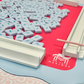 Mahjong Mat with Scalloped Edge in 4 bright color combinations Pink Blue Turquoise Green Orange- Mahjongg Mat Large Standard Tile Sets