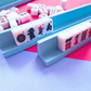 Mahjong Mat with Scalloped Edge in 4 bright color combinations Pink Blue Turquoise Green Orange- Mahjongg Mat Mini Travel Tile Sets