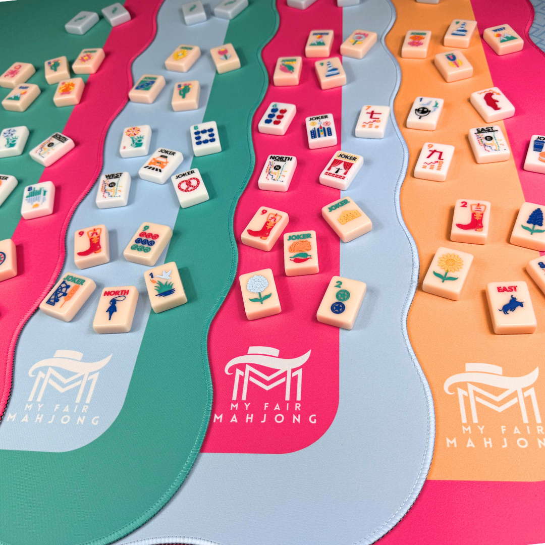 Scalloped Mahjong Mat (4 Color Combinations, Large) Bright Colors