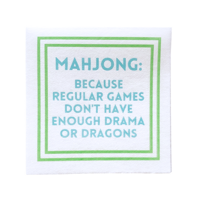 MAHJONG NAPKINS | 5'' x 5'' Luxury, Linen-Feel, Eco-Friendly
