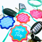 Ornament Keychain Bag Tag Gift Holiday or Mah Jongg Hostess Present Mahjong  with Scalloped edges and Bright Colors (2)