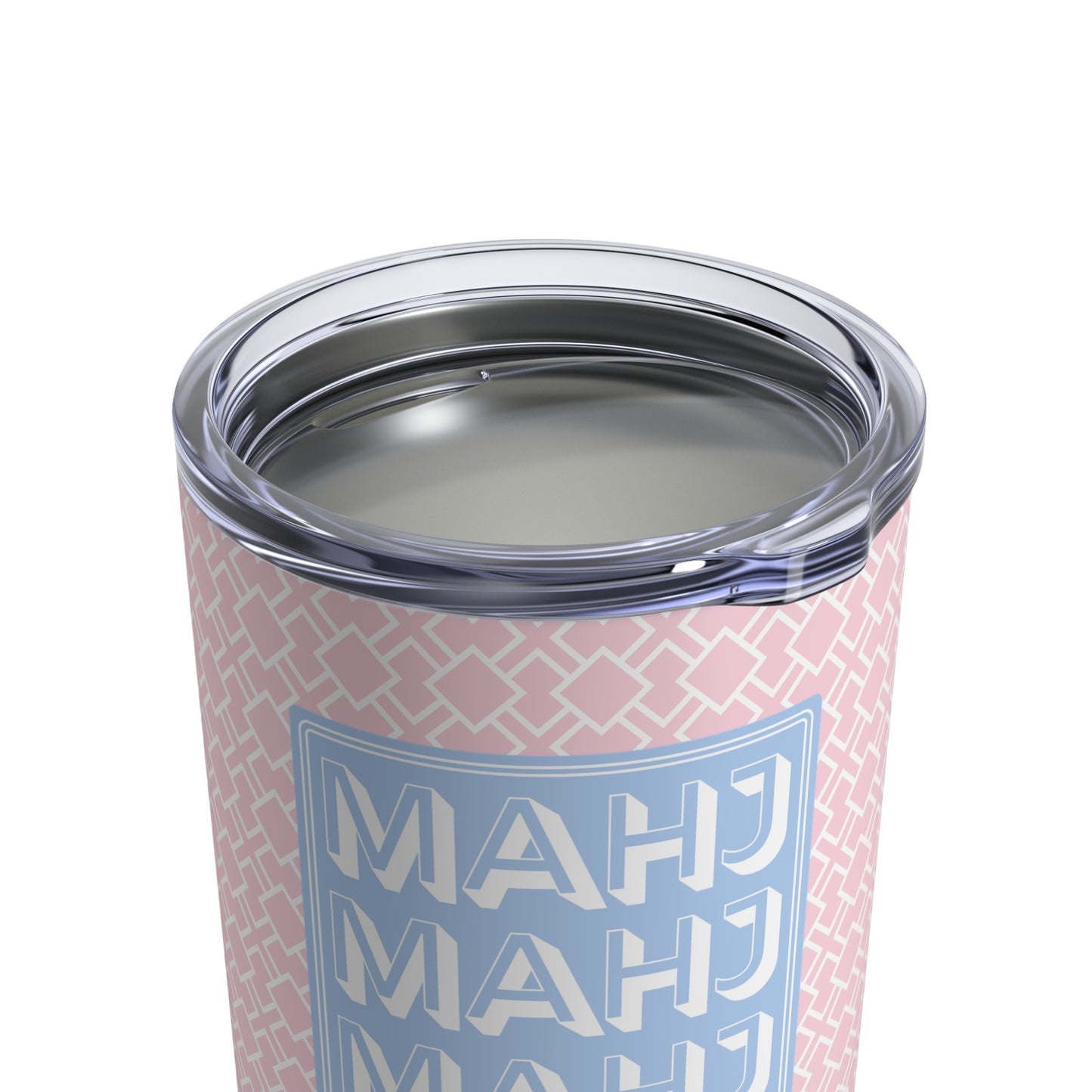 Personalized and Custom Colorful Mahjong Tumbler with Mahjongg tiles Great Gift for Mahj Game Party or Player- Unique Modern Design Pink Blue Green Orange Options for Mah Jongg Cups for Drinks and Cocktails