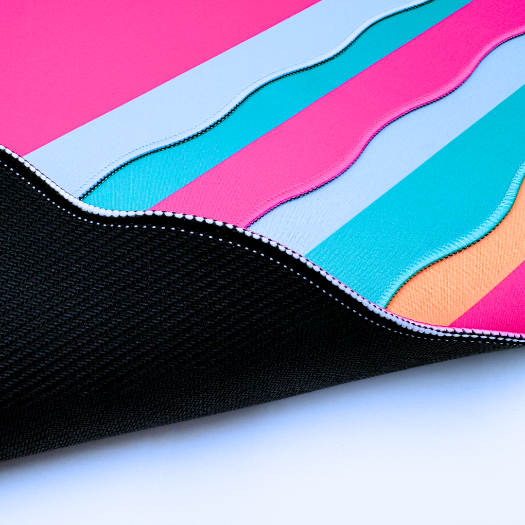 Mahjong Mat with Scalloped Edge in 4 bright color combinations Pink Blue Turquoise Green Orange- Mahjongg Mat Large Standard Tile Sets