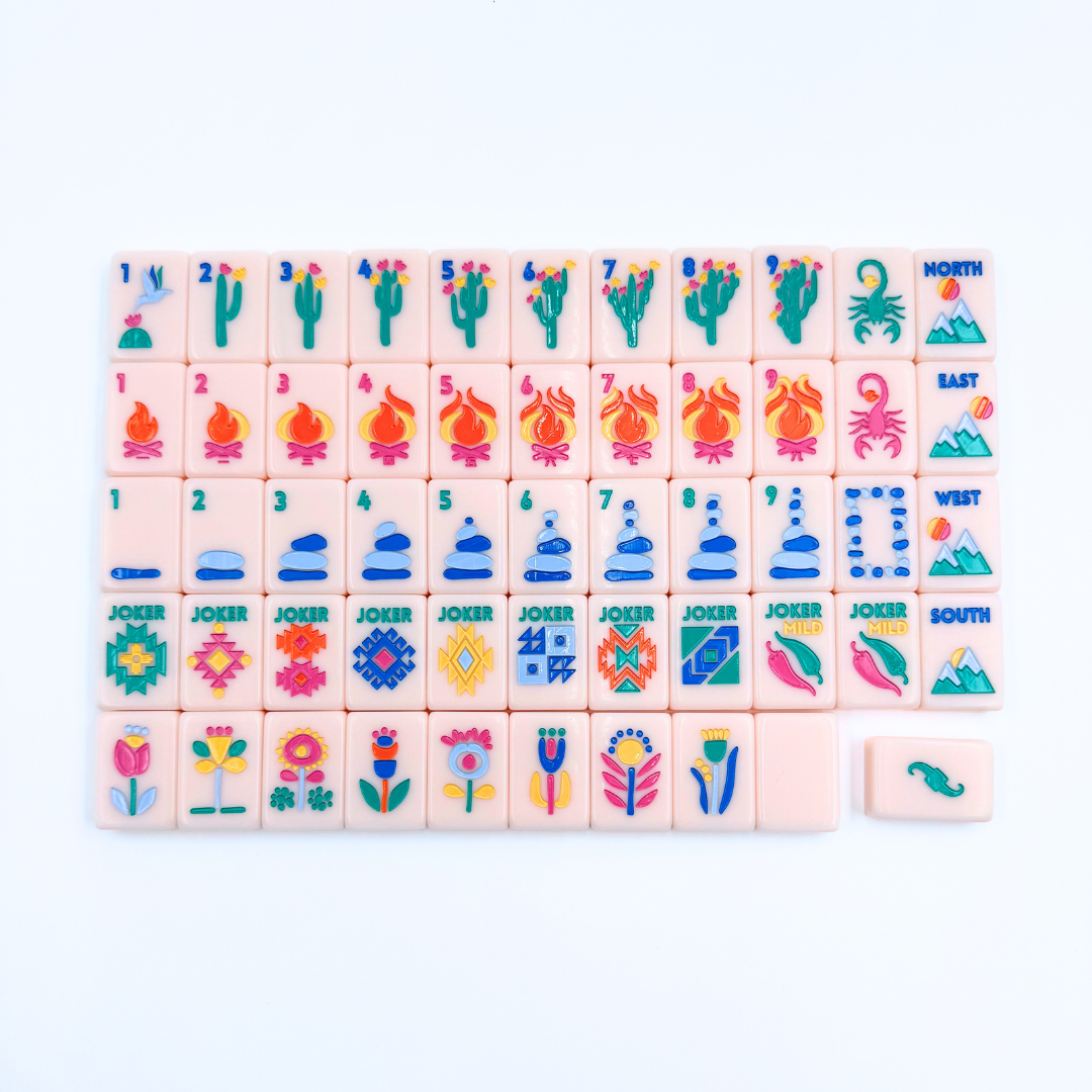 Southwest Mahjong for Mah Jongg Games - Colorful Modern Tile Set with Bright Colors and designs for fun Mahj Crack Bam Dot