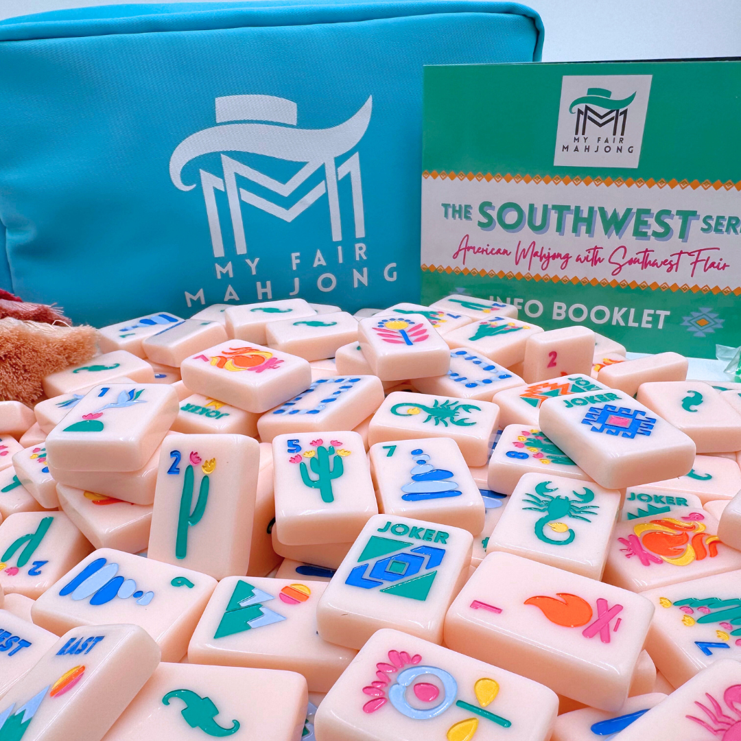 Southwest Mahjong for Mah Jongg Games - Colorful Modern Tile Set with Bright Colors and designs for fun Mahj Crack Bam Dot