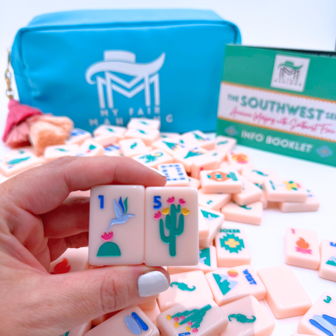 Southwest Mahjong for Mah Jongg Games - Colorful Modern Tile Set with Bright Colors and designs for fun Mahj Crack Bam Dot
