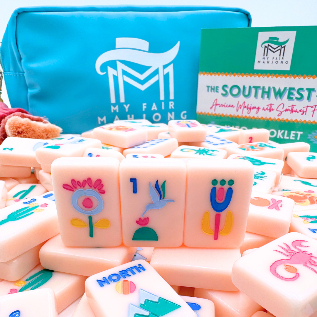 Southwest Mahjong for Mah Jongg Games - Colorful Modern Tile Set with Bright Colors and designs for fun Mahj Crack Bam Dot