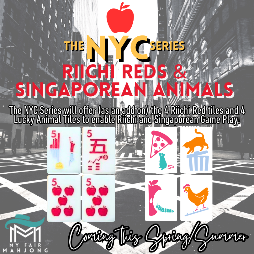 NYC Series Mahjong Tiles American Riichi Singaporean Mah Jongg Modern Colorful Creative Tiles