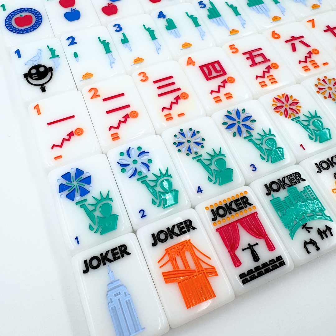 NYC Series New York Manhattan Themed  Mahjong Tiles American Riichi Singaporean Mah Jongg Modern Colorful Creative Tiles