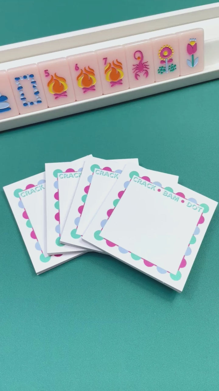 Mahjong Sticky Note Pads (Set of 4), Gift, Prize or Favor